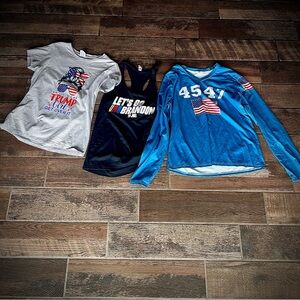 Three Trump shirts t shirt tank top long sleeve M